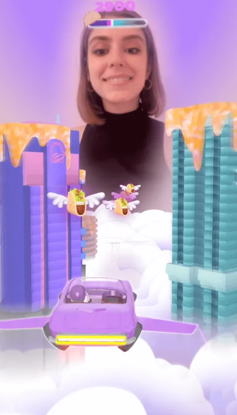 Taco Trip, an AR Advertising and AR Interactive Game, invites fans on a flavorful journey through a unique dimension. By enabling users to gather tacos and boost their character's abilities, the game integrates competitive aspects and accomplishments that frequently appeal to younger demographics, as they enjoy challenges and the process of advancement.