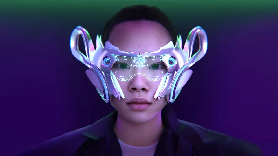 Digital Metaspace Exploration with Futuristic Virtual Reality Headset