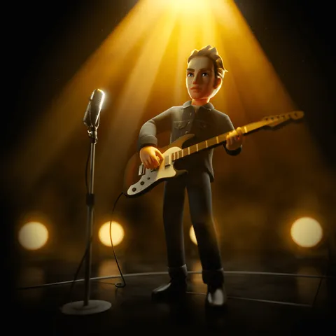 Digital avatar of George Ezra, 3d art for AR advertising campaign