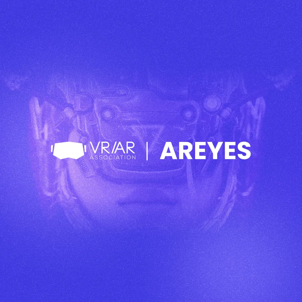 Person wearing AR glasses, mixed reality experience, AR technology concept.